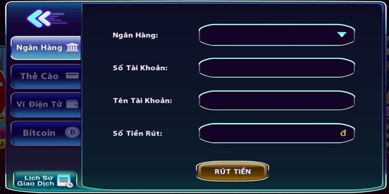 Giao diện rút tiền 88clb dễ thao tác